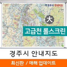 지도코리아 경주시 안내지도 210*150cm 고급천 롤스크린 대형