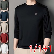 1/1+1 남자 긴팔 티셔츠 패션 컴포트 티셔츠 남자 긴팔티셔츠 가을용 남성긴팔 라운드티