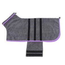 애완동물 건조 코트 흡수성 목욕 가운 타올 강아지, 3.그레이, 1개