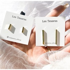 실버사각귀걸이