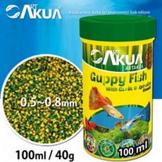 사료 소형어종 구피 열대어 전용사료 100ml 영양소 먹이 사료먹이 물고기사료 물고기먹이, 40g, 1개