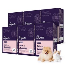 디페토 반려동물 피부 영양제 피부곰팡이 모낭염 알레르기 강아지 고양이 피부 피모 기능성원료, 굿스킨 x 6개