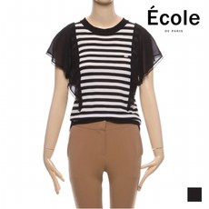 에꼴드파리 ECOLE 스트라이프 시스루 니트_F06WKB004Z