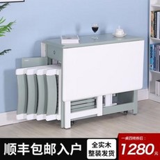 바퀴달린테이블 이동식테이블 접이식 식탁 원목 이동접이식 데스크톱용 심플하고 모던 다기능의, 01 단상[프랑스 블루]