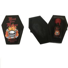 Meet Your Maker Retribution Hot Sauce with Wooden Coffin. Super Hot 5 Million Scoville Ghost Pepper, 1