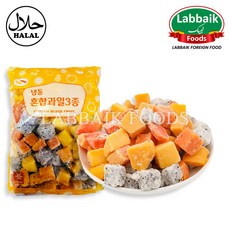 FROZEN Mixed Fruit (Mango+Dragon fruit+Papaya) 1kg 냉동 혼합 과일, 1개
