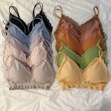 러블리 프릴 밴딩 더블라인 레이스 볼륨 브라렛 세트