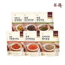 본죽 밑반찬 6종 6팩(진미채+멸치+깻잎무침+콩자반+무말랭이+궁채절임), 없음, 6개