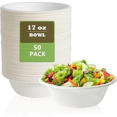 Gere 퇴비화 가능한 사탕수수 종이 그릇 일회용 그릇 17온스 50팩 500ML 친환경 생분해성 천연 사탕수수로 만든 무거운 서빙, 17oz 50PackGere Gere, 50개