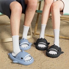 컴포트 가벼운 상어 슬리퍼 층간소음 사무실 실내화, 블랙_42-43(260mm)
