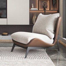 1인 안락의자 수유의자 독서 쇼파 휴식 서재 라운지 발코니 낮잠 릴렉스, F.커피+화이트(비둘기벨벳)사이드체어
