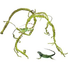 BNOSDM 파충류 Bend-A-Branch Vines with Moss Bendable 정글 등반 수염 용 카멜레온 도마뱀붙이 뱀 도마뱀 덩굴 애완 동물 서식지 장식, L: 43 Inch, 1개