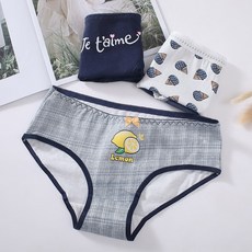 여성 면스판 팬티 3P 데일리 편안하고 부드러운 팬티 10대 20대 귀여운 팬티
