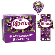 영국 리베나 Ribena Blackcurrant 블랙커런트 주스 팩, 6개, 250ml