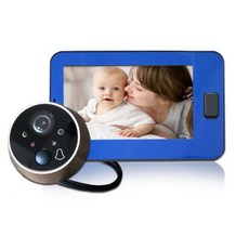 초인종 디지털 사진 새로운 도어 뷰어 43 디지털 IR 녹화 스크린 카메라 Peephole Doorbell 야간 도어 컬러 Smart LCD 인치, 3) 파란