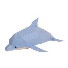 일본 정식수입 KAKUKAKU TINY 동물 17종 모음 DIY 페이퍼크래프트 종이모형 종이퍼즐 3D모형 3D 종이 입체퍼즐 장식품 집꾸미기 동물모형, 돌고래