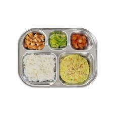 스텐 3찬 유아식판 유치원 어린이집식판 23.3x17.5cm 유치원 어린이집 학교 위생 배식+5VMJ, 빠른배송, 1개