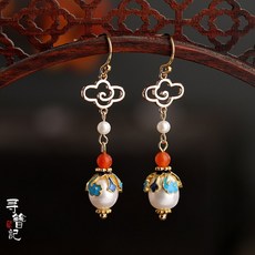 진주귀걸이 한나라의복 치파오 고풍 귀걸이 상운 진주 jez096