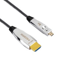 인네트워크 매쉬 하이브리드 광 Micro HDMI TO HDMI 2.0V 4K 실버메탈 망사 케이블 30M [IN-MCHAOC2030] INC236