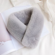 Dec.10 174번 렉스퍼 워머 여 가을 겨울 엘레강스 버클 바이너리 리얼 토끼퍼 풀털 넥 퍼 머플러작다Z