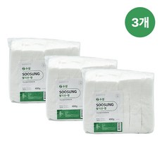 수성 탈지면 절단솜 화장솜 대용량 450g, 3개, 4cm X 4cm, 1개입 - 절단솜450g