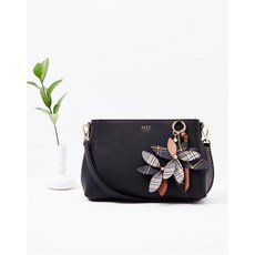 닥스 악세서리 여성 19FW [MISTYFLOWER CLASSIC] 블랙 가죽 체크 플라워 장식 스몰 숄더백 DCBA9F561BK