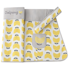 Dalpong 花朵綁帶式嬰兒背巾, 黃色