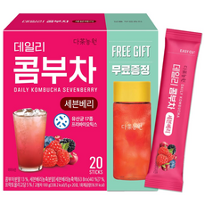 Danongwon 每日康普茶隨身包 綜合莓果味+專用隨行杯, 5g, 20包, 1組