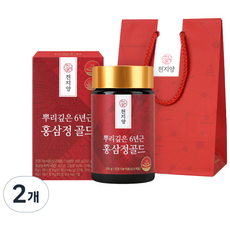 Chunjiyang 根深6年根紅蔘精黃金+購物袋, 2個, 250g