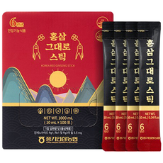 Korean Red Ginseng 豐基人參農協6年生紅參棒100便士, 1個, 1L