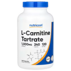 뉴트리코스트 L-카르니틴 타르트레이트 1000mg 캡슐, 240정, 2개
