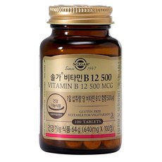 SOLGAR 維他命B12補充錠 500mcg, 100顆, 1罐