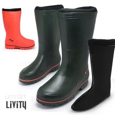 LIVITY 초경량EVA 기모 탈부착 방한버선 장화 RB420 남자장화 방한장화