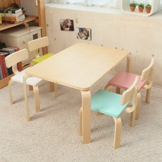 일루일루 프로스 어린이 책상세트 스퀘어형 테이블1+의자2, 민트+핑크