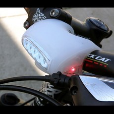 7구 실리콘 LED 3모드 자전거 라이트 블랙, 1개