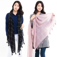 루루백 체크테슬 스카프