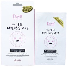 데이브 네슈라 까만 참숯코팩(7매)x3개 코 팩/패치, 7매입x3팩, 1개
