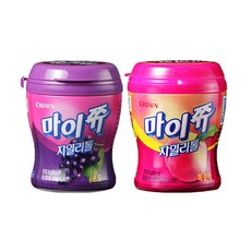 크라운 마이쮸 자일리톨 복숭아 110g+포도 110g[총2개], 2종, 110g
