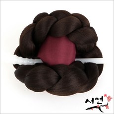 서연한복 고급 실크 쪽머리-자연갈색 대 15cm 한복올림머리, 쪽머리