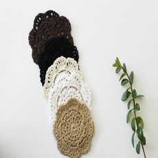 뜨개질컵받침완성품