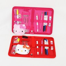 헬로키티 지퍼문구세트(대), 핑크&레드, 1개