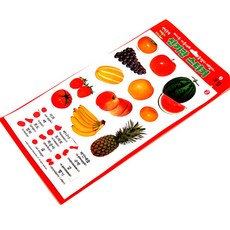 어디든맘대로 붙이고 떼고 반영구적 신기한 스티커 -과일 스티커북, 1개