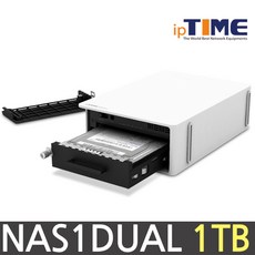 ipTIME NAS1DUAL 1베이 네트워크 하드 나스 넷하드, ipTIME NAS1DUAL + 1TB
