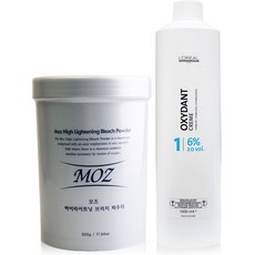 모즈 하이라이트닝 브리치파우더 탈색제, 탈색 파우더 500g + 산화제 1000ml, 1세트, 1세트