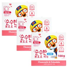 위니치 뽀로로 순수한 비누 입체형 복숭아향, 100g, 3개