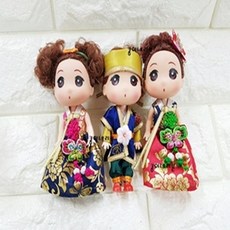 (DIY) 한복방향제 뚱이인형 만들기(안전인증제품) 인형방향제 큐티돌 인형 옷 입히기, 양갈래 머리, 1개