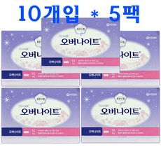 좋은느낌 오버나이트 10개입 (일반형) 생리대, 5팩