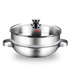 퀸센스 웰빙 통3중 스텐 찜솥 찜기 찜냄비, 28cm, 1개
