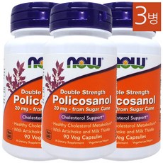 Now food 3병 폴리코사놀 Policosanol 20 mg 90정, 3개