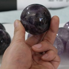 풍문당 천연 원석 50mm 자수정구 구슬 명상 타로 인테리어 소품, 진한자수정
